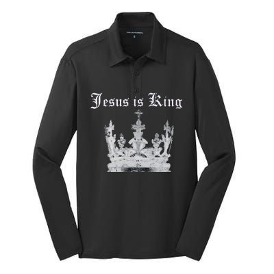 JESUS IS KING Silk Touch Performance Long Sleeve Polo