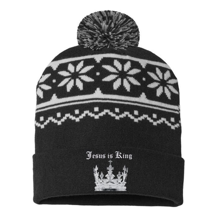 JESUS IS KING USA-Made Snowflake Beanie