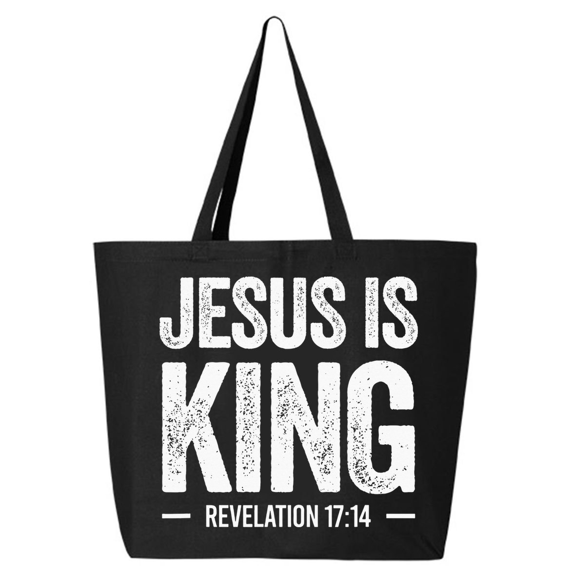 Jesus is King Revelation 1714 Christian Faith Bible Verse 25L Jumbo Tote