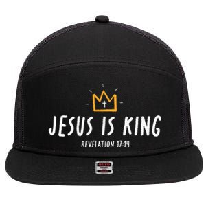 Jesus Is King Christ Is King King Of Kings Lord Of Lords 7 Panel Mesh Trucker Snapback Hat