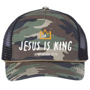 Jesus Is King Christ Is King King Of Kings Lord Of Lords Retro Rope Trucker Hat Cap