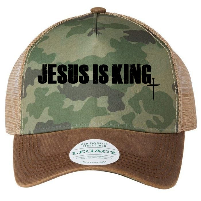 Jesus Is King Simple King Of Kings 3 Nails Cross Redeemed Collection Legacy Tie Dye Trucker Hat