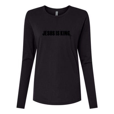 Jesus Is King Simple King Of Kings 3 Nails Cross Redeemed Collection Womens Cotton Relaxed Long Sleeve T-Shirt