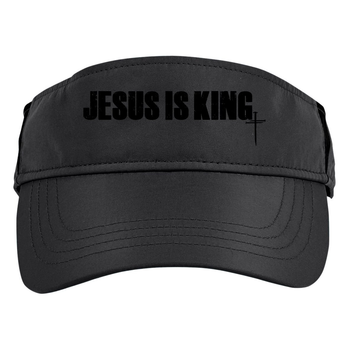 Jesus Is King Simple King Of Kings 3 Nails Cross Redeemed Collection Adult Drive Performance Visor