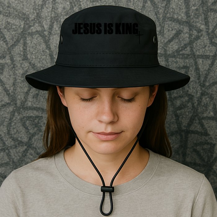 Jesus Is King Simple King Of Kings 3 Nails Cross Redeemed Collection Bucket Hat