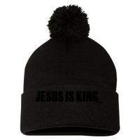 Jesus Is King Simple King Of Kings 3 Nails Cross Redeemed Collection Pom Pom 12in Knit Beanie
