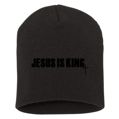 Jesus Is King Simple King Of Kings 3 Nails Cross Redeemed Collection Short Acrylic Beanie