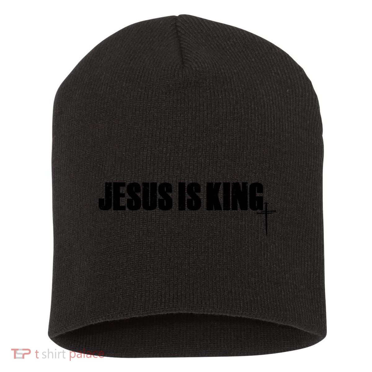 Jesus Is King Simple King Of Kings 3 Nails Cross Redeemed Collection Short Acrylic Beanie