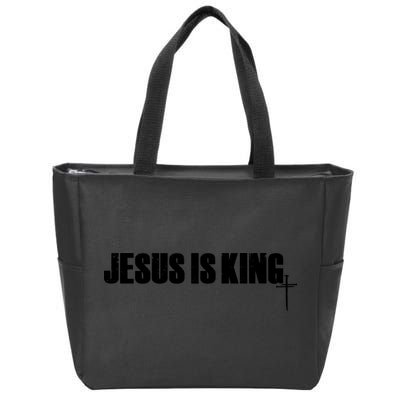 Jesus Is King Simple King Of Kings 3 Nails Cross Redeemed Collection Zip Tote Bag