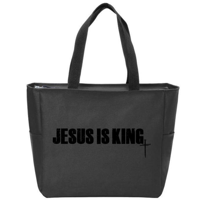 Jesus Is King Simple King Of Kings 3 Nails Cross Redeemed Collection Zip Tote Bag