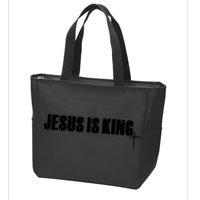 Jesus Is King Simple King Of Kings 3 Nails Cross Redeemed Collection Zip Tote Bag