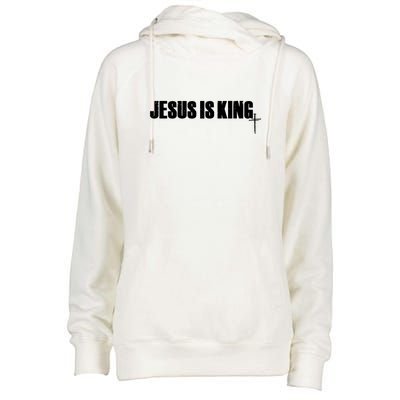 Jesus Is King Simple King Of Kings 3 Nails Cross Redeemed Collection Womens Funnel Neck Pullover Hood