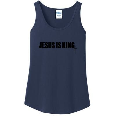 Jesus Is King Simple King Of Kings 3 Nails Cross Redeemed Collection Ladies Essential Tank