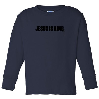 Jesus Is King Simple King Of Kings 3 Nails Cross Redeemed Collection Toddler Long Sleeve Shirt