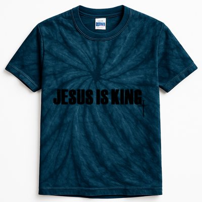 Jesus Is King Simple King Of Kings 3 Nails Cross Redeemed Collection Kids Tie-Dye T-Shirt