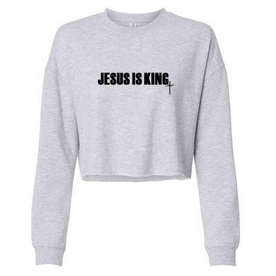 Jesus Is King Simple King Of Kings 3 Nails Cross Redeemed Collection Cropped Pullover Crew