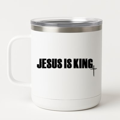 Jesus Is King Simple King Of Kings 3 Nails Cross Redeemed Collection 12 oz Stainless Steel Tumbler Cup