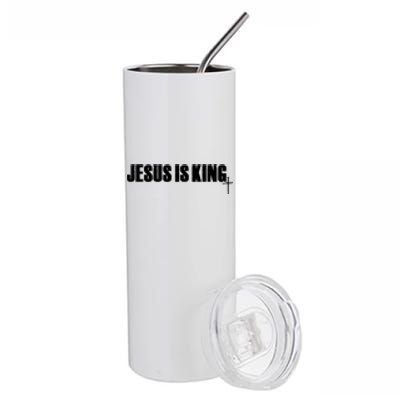 Jesus Is King Simple King Of Kings 3 Nails Cross Redeemed Collection Stainless Steel Tumbler