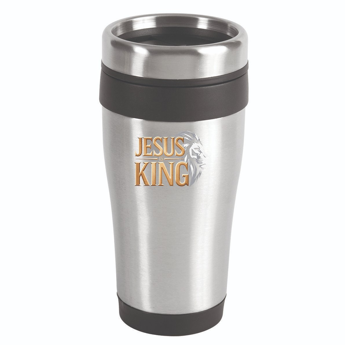 Jesus Is King Christian Lion Religious Faith Bible Verse 16oz Travel Tumbler