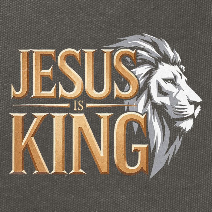 Jesus Is King Christian Lion Religious Faith Bible Verse Cotton Canvas Backpack