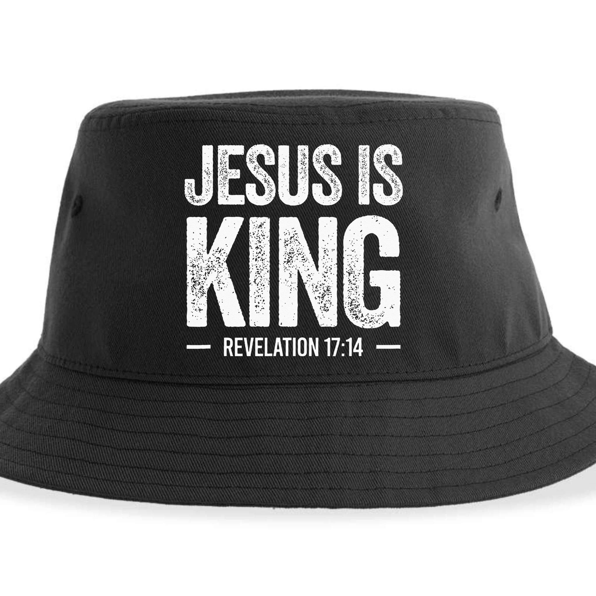 Jesus Is King Revelation 1714 Christian Faith Bible Verse Sustainable Bucket Hat