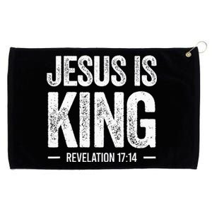 Jesus Is King Revelation 1714 Christian Faith Bible Verse Grommeted Golf Towel