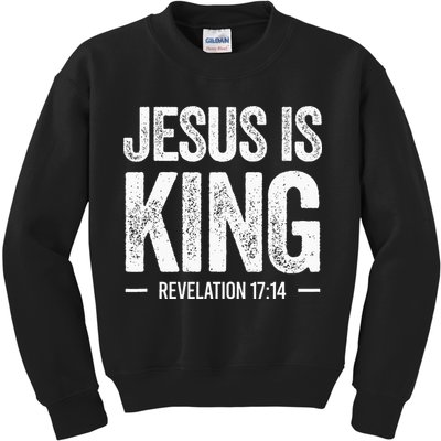 Jesus Is King Revelation 1714 Christian Faith Bible Verse Kids Sweatshirt