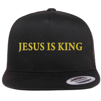 Jesus Is King Christian Gift Flat Bill Trucker Hat