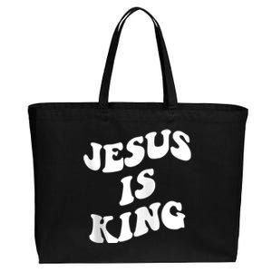 Jesus is king aesthetic trendy Zip Hoodie Cotton Canvas Jumbo Tote