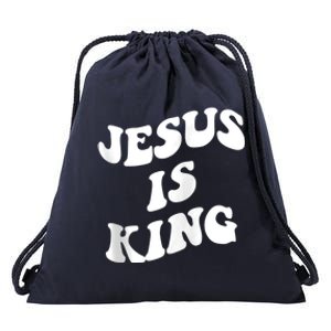 Jesus is king aesthetic trendy Zip Hoodie Drawstring Bag