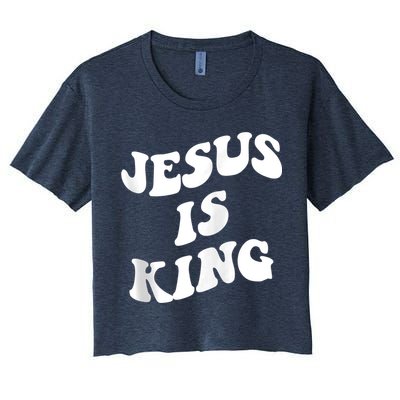 Jesus is king aesthetic trendy Zip Hoodie Crop Top