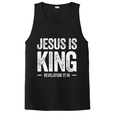 Jesus Is King Revelation 1714 Christian Faith Bible Verse PosiCharge Competitor Tank