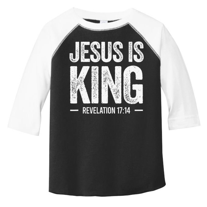 Jesus Is King Revelation 1714 Christian Faith Bible Verse Toddler Fine Jersey T-Shirt