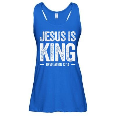 Jesus Is King Revelation 1714 Christian Faith Bible Verse Ladies Essential Flowy Tank