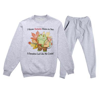 Jmcgg I Know Autumn Hates To See A Sensitive Lad Like Me Comin Premium Crewneck Sweatsuit Set