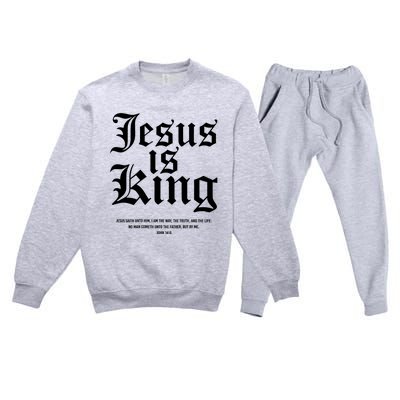 Jesus Is King Christian Faith Women Gifts Premium Crewneck Sweatsuit Set