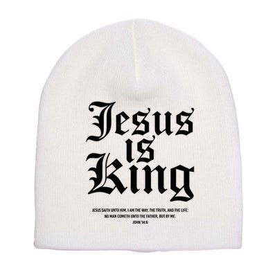 Jesus Is King Christian Faith Women Gifts Short Acrylic Beanie