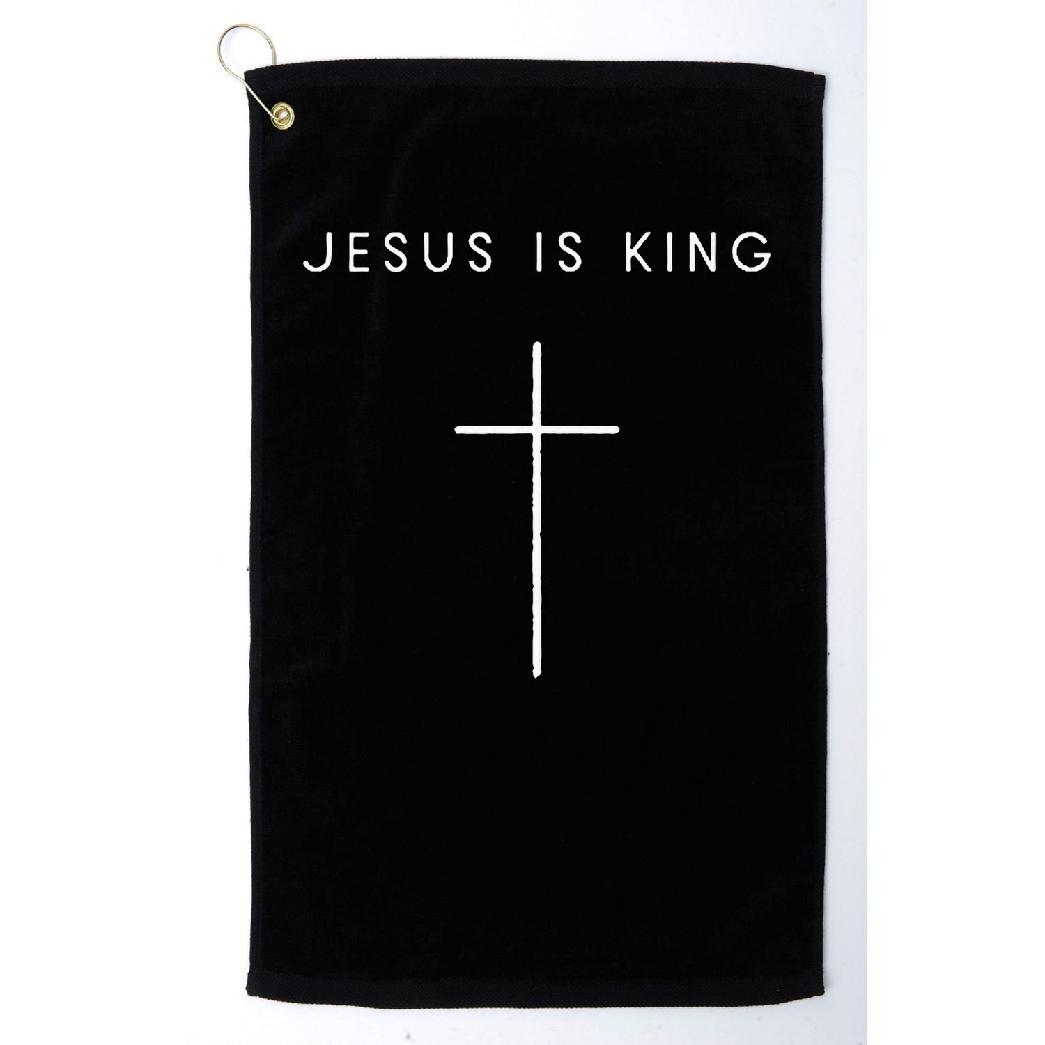 Jesus Is King Cross Minimalist Christian Religious Jesus Golf Towel