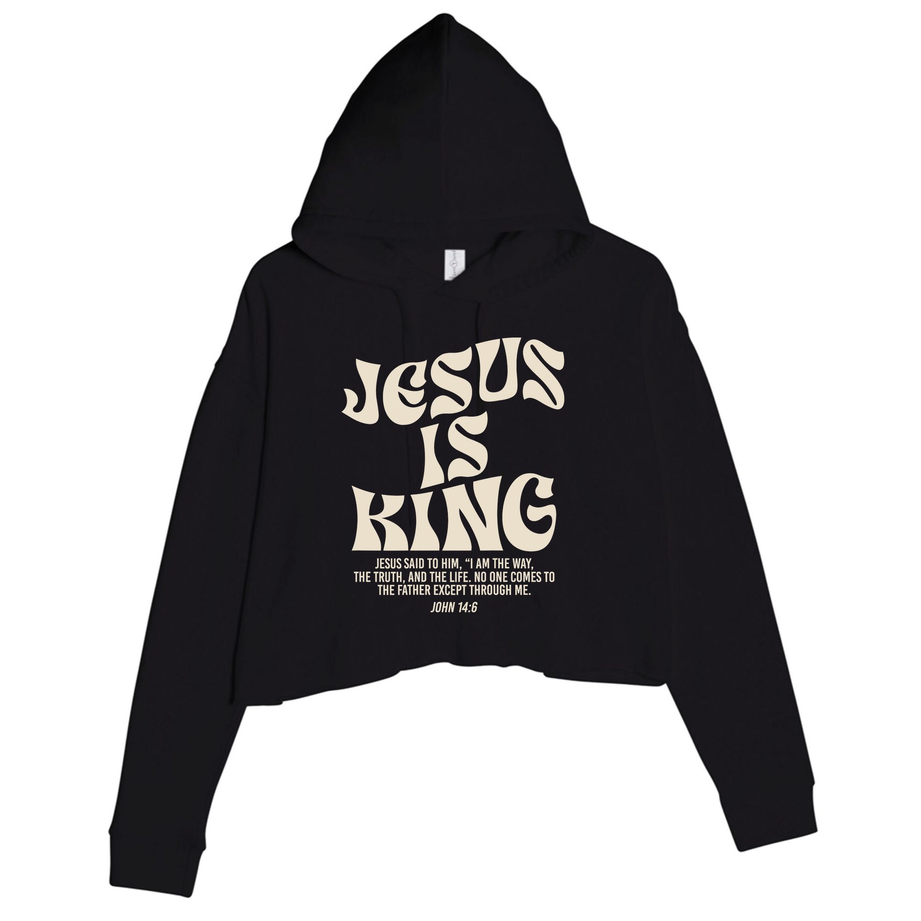 Jesus Is King Bible Verse John 146 Christian God Religious Crop Fleece Hoodie