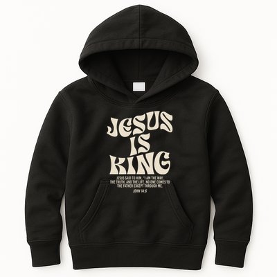 Jesus Is King Bible Verse John 146 Christian God Religious Kids Hoodie