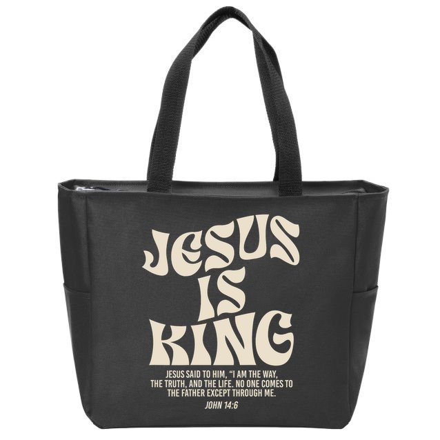 Jesus Is King Bible Verse John 146 Christian God Religious Zip Tote Bag