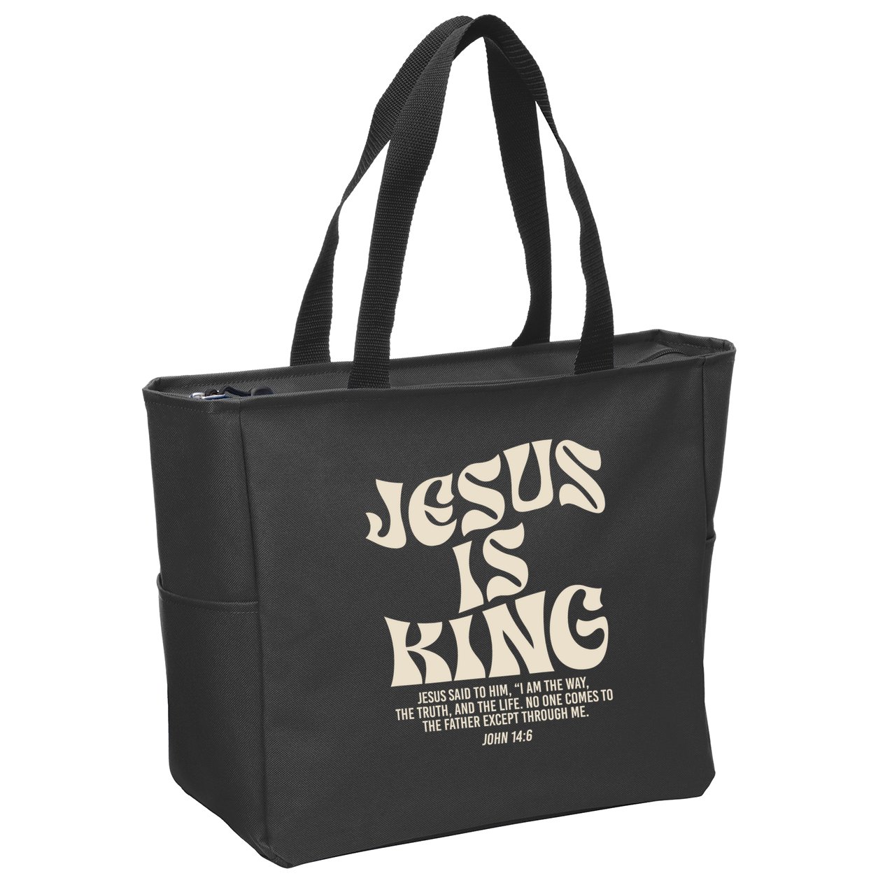 Jesus Is King Bible Verse John 146 Christian God Religious Zip Tote Bag