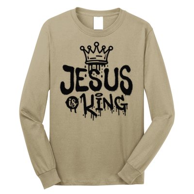 Jesus Is King Faith Religion Christian Spirituality Long Sleeve Shirt