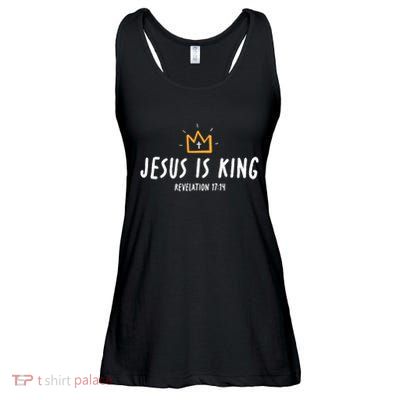Jesus Is King Christ Is King King Of Kings Lord Of Lords Small Black Ladies Essential Flowy Tank