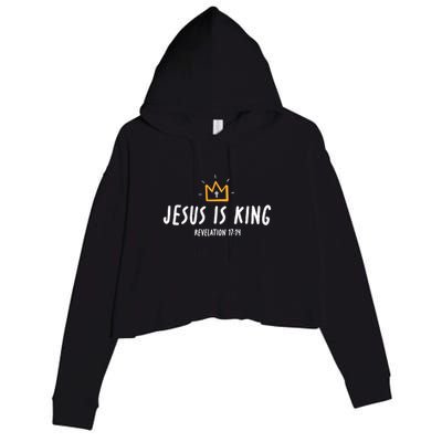 Jesus Is King Christ Is King King Of Kings Lord Of Lords Small Black Crop Fleece Hoodie