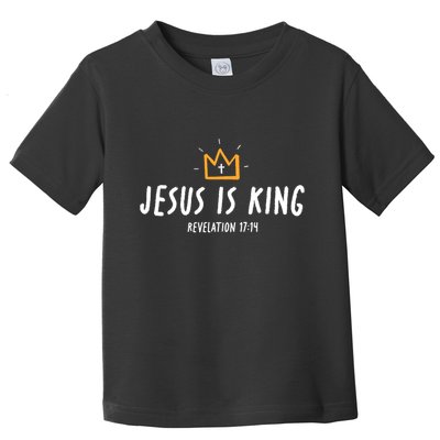 Jesus Is King Christ Is King King Of Kings Lord Of Lords Small Black Toddler T-Shirt