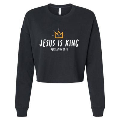 Jesus Is King Christ Is King King Of Kings Lord Of Lords Small Black Cropped Pullover Crew