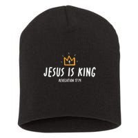 Jesus Is King Christ Is King King Of Kings Lord Of Lords Small Black Short Acrylic Beanie