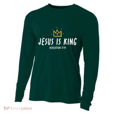 Jesus Is King Christ Is King King Of Kings Lord Of Lords Small Black Cooling Performance Long Sleeve Crew