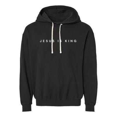 Jesus Is King Subtle Christian Minimalist Religious Garment-Dyed Fleece Hoodie